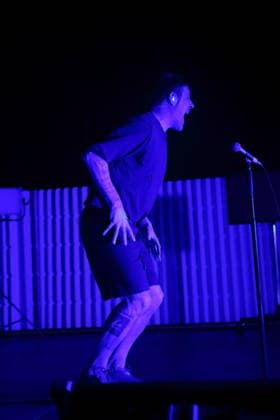 Jason Williamson from the band Sleaford Mods at a concert at the Tempodrom in Berlin, March 14, 2026 Sleaford Mods concert Berlin