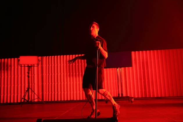 Jason Williamson from the band Sleaford Mods at a concert at the Tempodrom in Berlin, March 14, 2026 Sleaford Mods concert Berlin