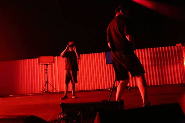 Andrew Fearn and Jason Williamson, from left, from the band Sleaford Mods at a concert at the Tempodrom in Berlin, March 14, 2026 Sleaford Mods concert Berlin