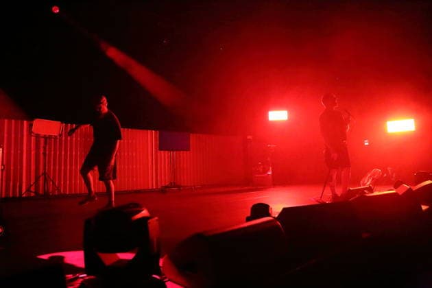 Andrew Fearn and Jason Williamson, from left, from the band Sleaford Mods at a concert at the Tempodrom in Berlin, March 14, 2026 Sleaford Mods concert Berlin