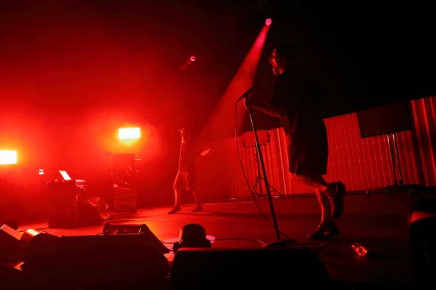 Andrew Fearn and Jason Williamson, from left, from the band Sleaford Mods at a concert at the Tempodrom in Berlin, March 14, 2026 Sleaford Mods concert Berlin
