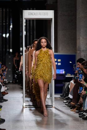March 14, 2026, Lisbon, Portugal: A model walks the runway during Goncalo Peixoto fashion show at ModaLisboa Pebbling, Lisbon Fashion Week in Lisboa. Lisbon Portugal - ZUMAs197 20260314_aaa_s197_422 Copyright: xBrunoxdexCarvalhox