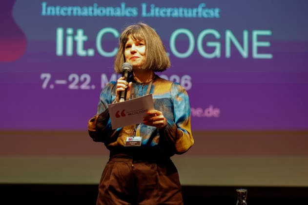 Eva Schuderer at the lit Cologne 2026 event Ohne uns geht nix Remix 7 saves democracy with Annette Frier and Michael Kessler in the Stadthalle Köln Cologne, 14 03 2026 Foto:xR.xSchmiegeltx xFuturexImagex remix_6302