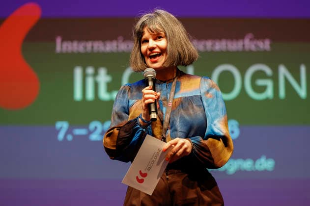 Eva Schuderer at the lit Cologne 2026 event Ohne uns geht nix Remix 7 saves democracy with Annette Frier and Michael Kessler in the Stadthalle Köln Cologne, 14 03 2026 Foto:xR.xSchmiegeltx xFuturexImagex remix_6304