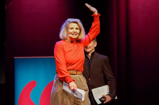 Annette Frier at the lit Cologne 2026 event Ohne uns geht nix Remix 7 saves democracy with Annette Frier and Michael Kessler in the Stadthalle Köln Cologne, 14 03 2026 Foto:xR.xSchmiegeltx xFuturexImagex remix_6310