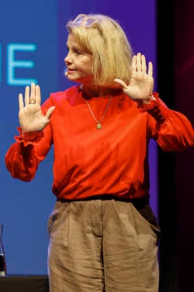 Annette Frier at the lit Cologne 2026 event Ohne uns geht nix Remix 7 saves democracy with Annette Frier and Michael Kessler in the Stadthalle Köln Cologne, 14 03 2026 Foto:xR.xSchmiegeltx xFuturexImagex remix_6312