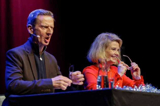 Michael Kessler and Annette Frier at the lit Cologne 2026 event Ohne uns geht nix Remix 7 rettet die Demokratie mit Annette Frier und Michael Kessler in der Stadthalle Köln Cologne, 14 03 2026 Foto:xR.xSchmiegeltx xFuturexImagex remix_6333