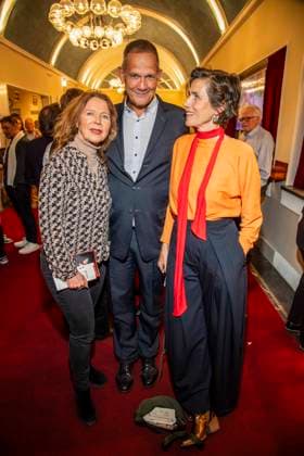abb Marion Kracht, Klaus Peter Grap and Julia Bremermann as guests at the theater premiere BEKENNTNISSE DES HOCHSTAPLERS FELIX KRULL at Schlosspark Theater on Saturday 14 03 2026 in Berlin Berlin Germany