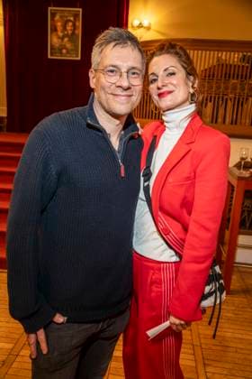abb Tilmar Kuhn and Nadine Schori as guests at the theater premiere BEKENNTNISSE DES HOCHSTAPLERS FELIX KRULL at Schlosspark Theater on Saturday 14 03 2026 in Berlin Berlin Germany