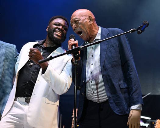 BOCA RATON - MARCH 14: Morgan Freeman s Symphonic Blues Experience performs during Beatles On The Beach at The Mizner Park Amphitheatre on March 14, 2026 in Boca Raton, Florida. Copyright: xmpi04x