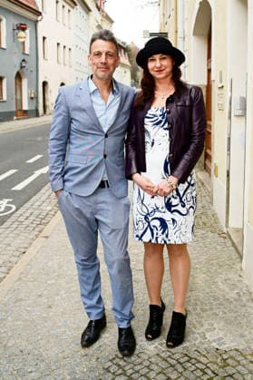 Sebastian Kommerell and Gabriela Roder Scutaru at the Vernissage Reading Faces in the Zwoneun Gallery Görlitz, 14 03 2026 Foto:xM.xWehnertx xFuturexImagex kommerell_6303