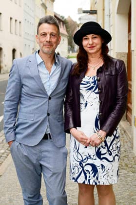 Sebastian Kommerell and Gabriela Roder Scutaru at the Vernissage Reading Faces in the Zwoneun Gallery Görlitz, 14 03 2026 Foto:xM.xWehnertx xFuturexImagex kommerell_6304