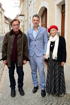 Andreas Neumann Nochten, Sebastian Kommerell and Blanche Kommerell at the Vernissage Reading Faces in the Zwoneun Gallery Görlitz, 14 03 2026 Foto:xM.xWehnertx xFuturexImagex kommerell_6310