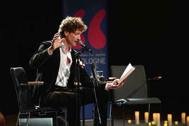Author, musician and actor Daniel Donskoy reads, plays music and speaks at Lit Cologne, the international literature festival