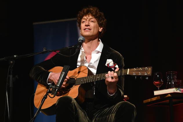 Author, musician and actor Daniel Donskoy reads, plays music and speaks at Lit Cologne, the international literature festival