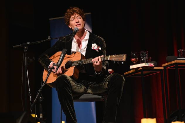 Author, musician and actor Daniel Donskoy reads, plays music and speaks at Lit Cologne, the international literature festival