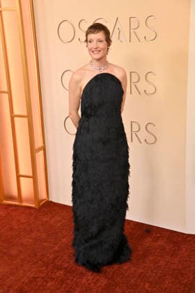 Vicky Krieps arrives on the red carpet for the 98th annual Academy Awards in the Hollywood section of Los Angeles on Sunday, March 15, 2026. Conan O Brien will host the Oscars for the second consecutive year.  LAP20260315119 JIMxRUYMEN