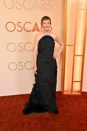 Vicky Krieps arrives on the red carpet for the 98th annual Academy Awards in the Hollywood section of Los Angeles on Sunday, March 15, 2026. Conan O Brien will host the Oscars for the second consecutive year.  LAP20260315120 JIMxRUYMEN