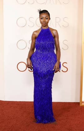 Jayme Lawson arrives on the red carpet for the 98th annual Academy Awards in the Hollywood section of Los Angeles on Sunday, March 15, 2026. Conan O Brien will host the Oscars for the second consecutive year.  LAP20260315477 JOHNxANGELILLO