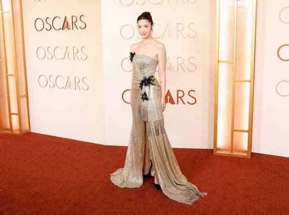 Ejae arrives on the red carpet for the 98th annual Academy Awards in the Hollywood section of Los Angeles on Sunday, March 15, 2026. Conan O Brien will host the Oscars for the second consecutive year.  LAP20260315511 JOHNxANGELILLO
