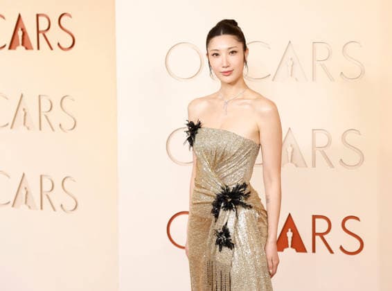 Ejae arrives on the red carpet for the 98th annual Academy Awards in the Hollywood section of Los Angeles on Sunday, March 15, 2026. Conan O Brien will host the Oscars for the second consecutive year.  LAP20260315513 JOHNxANGELILLO