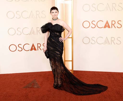Ginnifer Goodwin arrives on the red carpet for the 98th annual Academy Awards in the Hollywood section of Los Angeles on Sunday, March 15, 2026. Conan O Brien will host the Oscars for the second consecutive year.  LAP20260315531 JOHNxANGELILLO