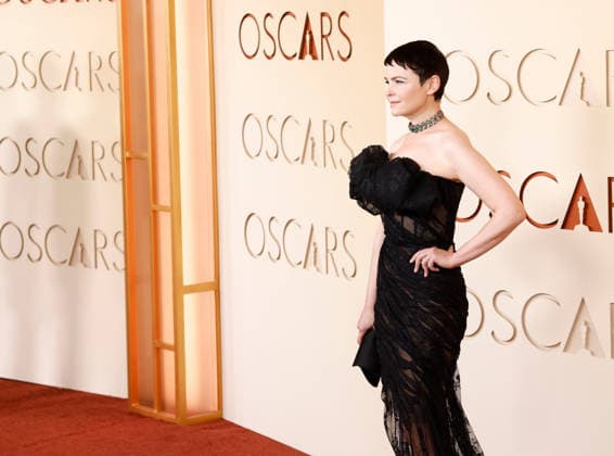 Ginnifer Goodwin arrives on the red carpet for the 98th annual Academy Awards in the Hollywood section of Los Angeles on Sunday, March 15, 2026. Conan O Brien will host the Oscars for the second consecutive year.  LAP20260315532 JOHNxANGELILLO