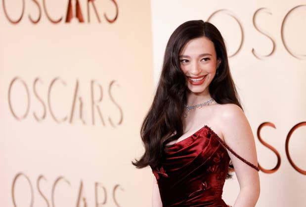 Mikey Madison attends the 98th Oscars on the red carpet for the 98th annual Academy Awards in the Hollywood section of Los Angeles on Sunday, March 15, 2026. Conan O Brien will host the Oscars for the second consecutive year.  LAP20260315652 JOHNxANGELILLO