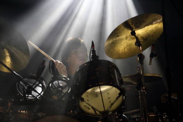 Max Bassin from the band Geese at a concert at the Astra Kulturhaus in Berlin, March 15, 2026 Geese concert Berlin