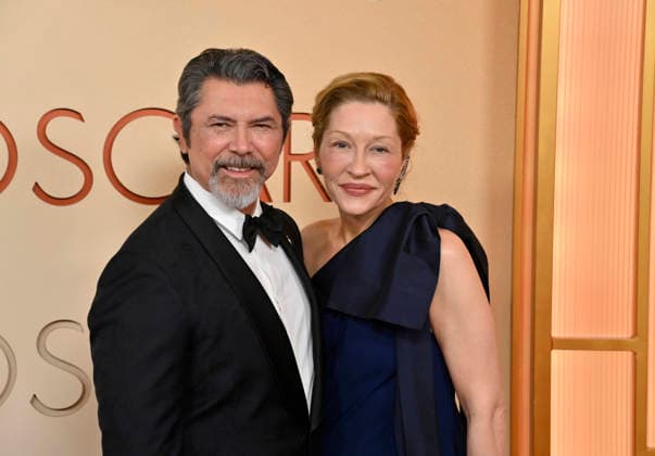 Lou Diamond Phillips and Yvonne Boismier Phillips arrive on the red carpet for the 98th annual Academy Awards in the Hollywood section of Los Angeles on Sunday, March 15, 2026. Conan O Brien will host the Oscars for the second consecutive year.  LAP202603152302 JIMxRUYMEN
