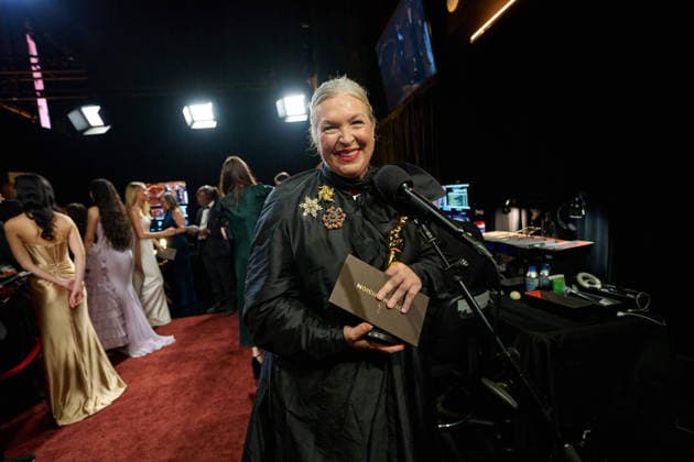 Kate Hawley poses backstage with the OscarÂ® for Costume Design during the 98th OscarsÂ® at DolbyÂ® Theatre at Ovation Hollywood on Sunday, March 15, 2026. Los Angeles CA USA  350081169PLX