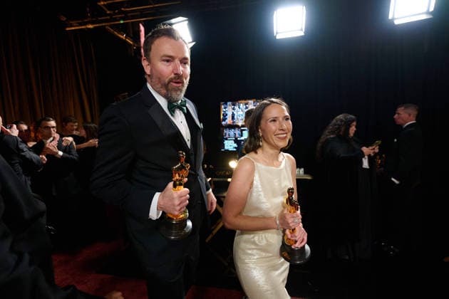 Natalie Musteata pose backstage with the OscarÂ® for Live Action Short Film during the 98th OscarsÂ® at DolbyÂ® Theatre at Ovation Hollywood on Sunday, March 15, 2026. Los Angeles CA USA  350081180PLX