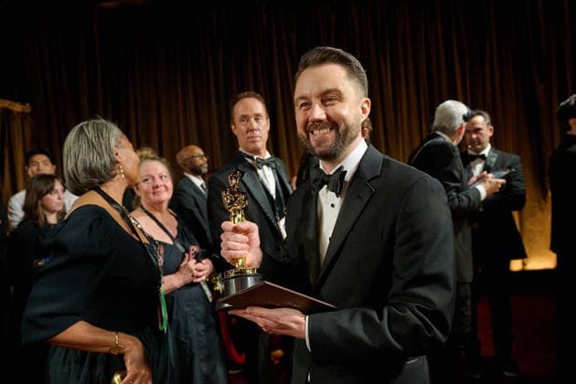 Andy Jurgensen poses backstage with the OscarÂ® for Film Editing during the 98th OscarsÂ® at DolbyÂ® Theatre at Ovation Hollywood on Sunday, March 15, 2026. Los Angeles CA USA  350081280PLX