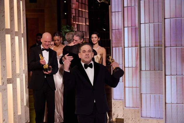 Gareth John, Al Nelson, and Gary Rizzo pose backstage with the OscarÂ® for Sound during the 98th OscarsÂ® at DolbyÂ® Theatre at Ovation Hollywood on Sunday, March 15, 2026. Los Angeles CA USA  350081302PLX