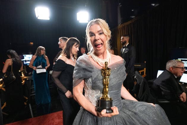 Helle Faber poses backstage with the OscarÂ® for Documentary Feature Film during the live ABC Telecast of the 98th OscarsÂ® at DolbyÂ® Theatre at Ovation Hollywood on Sunday, March 15, 2026. Los Angeles CA USA  350081336PLX