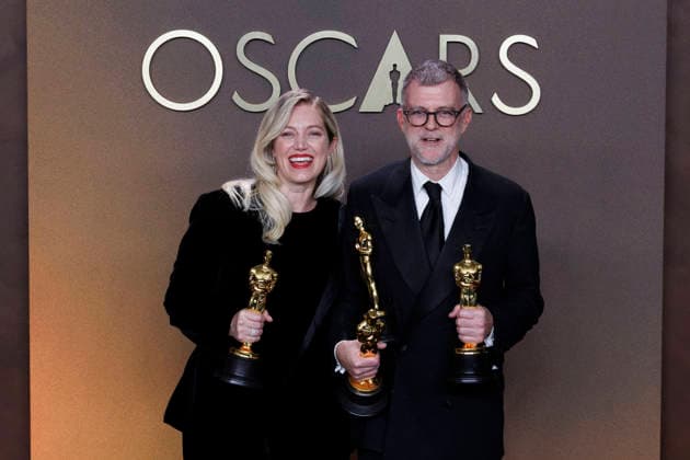 March 15, 2026, Hollywood, California, USA: (L-R) Sara Murphy and Paul Thomas Anderson in the press room of the 98th Annual Academy Awards on Sunday March 15, 2026 at the Dolby Theater in Hollywood, California. BURT HARRIS BNS PI Hollywood USA - ZUMAp124 20260315_zaa_p124_412 Copyright: xBurtxHarrisx