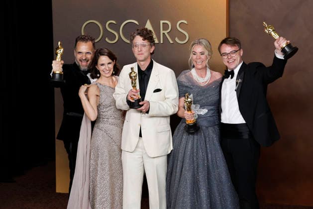 March 15, 2026, Hollywood, California, USA: (L-R) Radovan Sibrt, AlAÂ¾bÄºta KaroÂ¡skovoÂ¡, David Borenstein, Pavel Talankin and Helle Faber in the press room of the 98th Annual Academy Awards on Sunday March 15, 2026 at the Dolby Theater in Hollywood, California. BURT HARRIS BNS PI Hollywood USA - ZUMAp124 20260315_zaa_p124_436 Copyright: xBurtxHarrisx