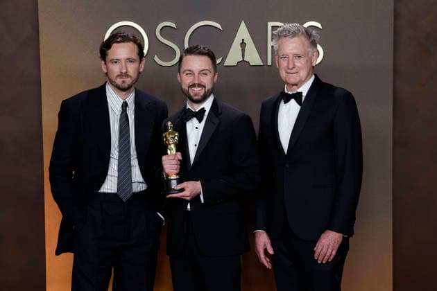 March 15, 2026, Hollywood, California, USA: (L-R) Lewis Pullman, Andy Jurgensen and Bill Pullman in the press room of the 98th Annual Academy Awards on Sunday March 15, 2026 at the Dolby Theater in Hollywood, California. BURT HARRIS BNS PI Hollywood USA - ZUMAp124 20260315_zaa_p124_447 Copyright: xBurtxHarrisx