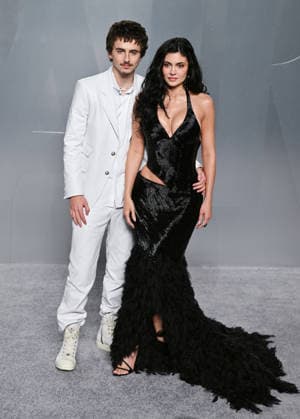 Kylie Jenner and Timothée Chalamet arrive on the red carpet for the 98th annual Academy Awards in the Hollywood section of Los Angeles on Sunday, March 15, 2026. Conan O Brien will host the Oscars for the second consecutive year.  LAP202603154006 JOHNxANGELILLO
