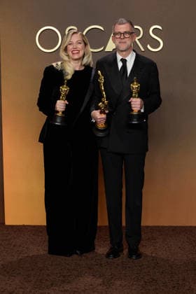 98th Oscars, Academy Awards Sara Murphy and Thomas Anderson backstage during the live 98th Oscars at the Dolby Theatre at Ovation Hollywood in Los Angeles, CA, on Sunday, March 15, 2026., Credit:Etienne Laurent The Academy Avalon United States of America, CA, Hollywood, Dolby Theater  Copyright: xEtiennexLaurentx xThexAcademyx xAvalonx 1083397652