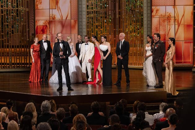 98th Oscars, Academy Awards Joachim Trier accepts the Oscar for International Feature Film from Priyanka Chopra Jonas and Javier Bardem during the 98th Oscars at the Dolby Theatre at Ovation Hollywood on Sunday, March 15, 2026., Credit:Avalon.red Avalon United States of America, CA, Hollywood, Dolby Theater  Copyright: xAvalon.redx xAvalonx 1083413495
