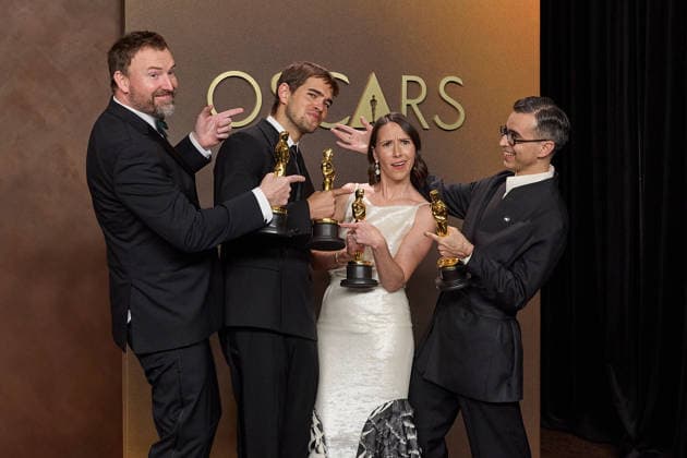 Jack Piatt, Sam A. Davis, Natalie Musteata and Alexandre Singh pose backstage with the OscarÂ® for Live Action Short Film during the 98th OscarsÂ® at DolbyÂ® Theatre at Ovation Hollywood on Sunday, March 15, 2026. Los Angeles CA USA  350081369PLX