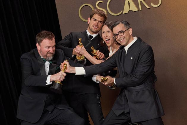 Jack Piatt, Sam A. Davis, Natalie Musteata and Alexandre Singh pose backstage with the OscarÂ® for Live Action Short Film during the 98th OscarsÂ® at DolbyÂ® Theatre at Ovation Hollywood on Sunday, March 15, 2026. Los Angeles CA USA  350081372PLX