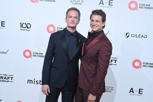 Neil Patrick Harris, David Burtka at arrivals for 34th Annual Elton John AIDS Foundation Academy Awards Viewing Party, West Hollywood Park, Los Angeles, CA, March 15, 2026. Photo By: Michael Mattes Everett Collection 34th Annual Elton John AIDS Foundation Academy Awards Viewing Party PUBLICATIONXNOTxINxCANxCHNxFRAxITAxJPNxNORxPOLxRUSxESPxUKxUSA