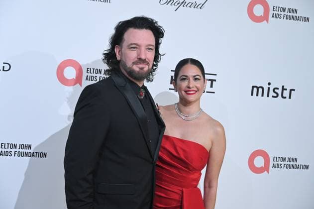 JC Chasez, Jennifer HuYoung at arrivals for 34th Annual Elton John AIDS Foundation Academy Awards Viewing Party, West Hollywood Park, Los Angeles, CA, March 15, 2026. Photo By: Michael Mattes Everett Collection 34th Annual Elton John AIDS Foundation Academy Awards Viewing Party PUBLICATIONXNOTxINxCANxCHNxFRAxITAxJPNxNORxPOLxRUSxESPxUKxUSA