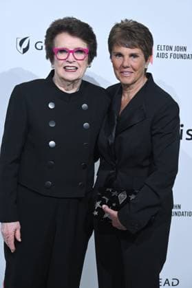 Billie Jean King, Ilana Kloss at arrivals for 34th Annual Elton John AIDS Foundation Academy Awards Viewing Party, West Hollywood Park, Los Angeles, CA, March 15, 2026. Photo By: Michael Mattes Everett Collection 34th Annual Elton John AIDS Foundation Academy Awards Viewing Party PUBLICATIONXNOTxINxCANxCHNxFRAxITAxJPNxNORxPOLxRUSxESPxUKxUSA