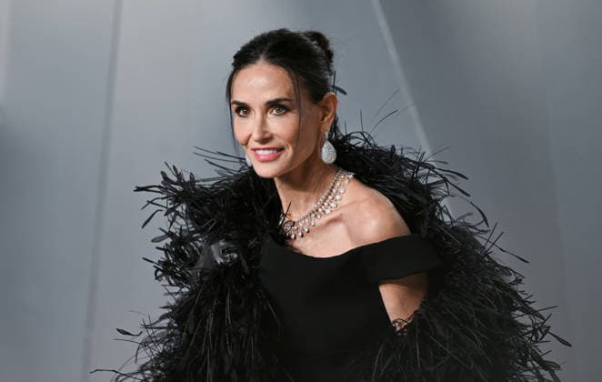 Demi Moore arrives on the red carpet for the Vanity Fair Oscar Party at LACMA s new David Geffen Galleries in Los Angeles, California on Sunday, March 15, 2026.  LAP20260315705150 CHRISxCHEW