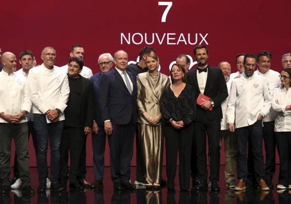 CEREMONIE GUIDE MICHELIN PHOTOPQR NICE MATIN Jean François Ottonello Monaco 16 03 2026 NO TABLOIDS CEREMONIE GUIDE MICHELIN France et Monaco au Grimaldi Forum de Monaco le prince Albert II et la princesse Charlene avec les chefs etoiles the 2026 Michelin Guide award winners ceremony in Monaco on March 16, 2026 Prince s Albert II of Monaco and Princess Charlene De Monaco Monaco France  Copyright: xPHOTOPQR NICExMATIN MAXPPPxJeanxFrançoisxOttonellox 20260316NIM5403 20260316NIM5403