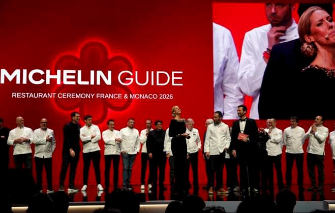 CEREMONIE GUIDE MICHELIN PHOTOPQR NICE MATIN Jean François Ottonello Monaco 16 03 2026 CEREMONIE GUIDE MICHELIN France et Monaco au Grimaldi Forum de Monaco les chefs 3 etoiles the 2026 Michelin Guide award winners ceremony in Monaco on March 16, 2026 Monaco France  Copyright: xPHOTOPQR NICExMATIN MAXPPPxJeanxFrançoisxOttonellox 20260316NIM5407 20260316NIM5407