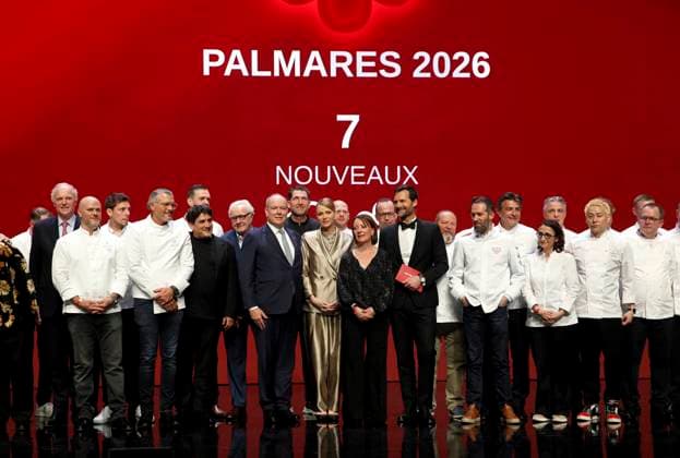 CEREMONIE GUIDE MICHELIN PHOTOPQR NICE MATIN Jean François Ottonello Monaco 16 03 2026 NO TABLOIDS CEREMONIE GUIDE MICHELIN France et Monaco au Grimaldi Forum de Monaco le prince Albert II et la princesse Charlene avec les chefs etoiles the 2026 Michelin Guide award winners ceremony in Monaco on March 16, 2026 Prince s Albert II of Monaco and Princess Charlene De Monaco Monaco France  Copyright: xPHOTOPQR NICExMATIN MAXPPPxJeanxFrançoisxOttonellox 20260316NIM5410 20260316NIM5410